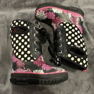 Bogs Kids Casey Pompoms Waterproof Boots Size 10